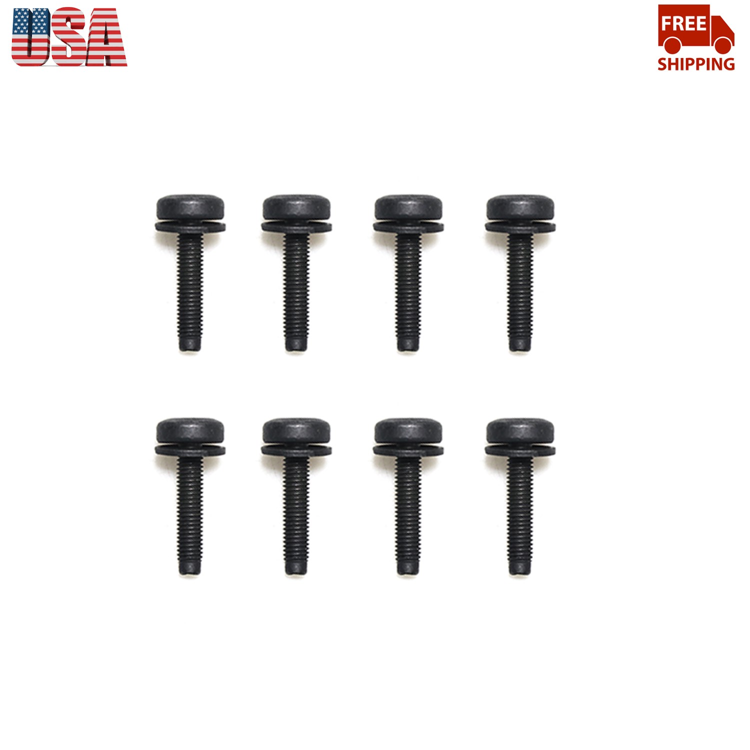 8PCS Steel M8*38 Trunk Screws Original Style Fit Jeep Wrangler JK JL 2007-2018