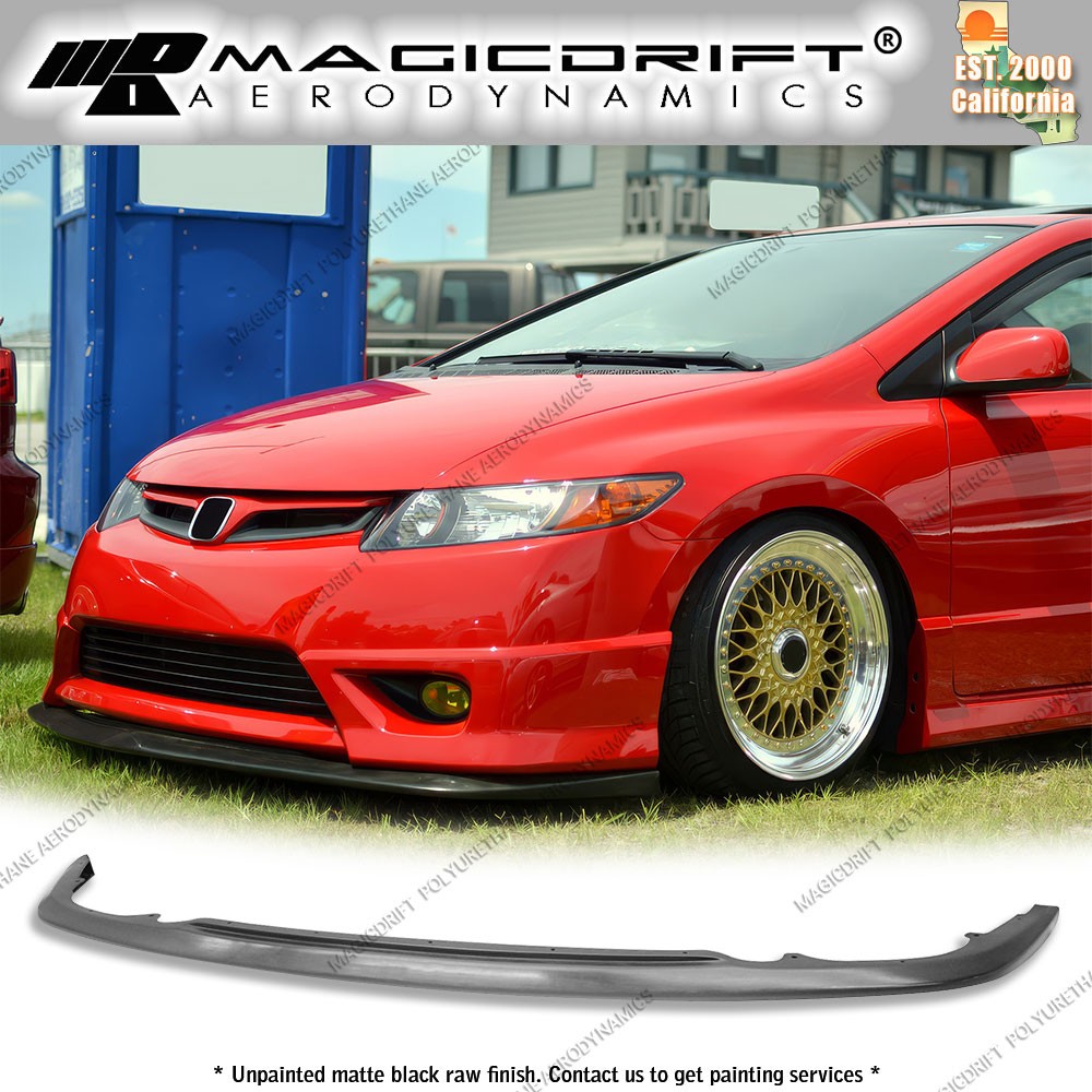 For 06-11 Honda Civic Coupe FG1 FG2 S204 Style Front Bumper Lip Chin Spoiler PU