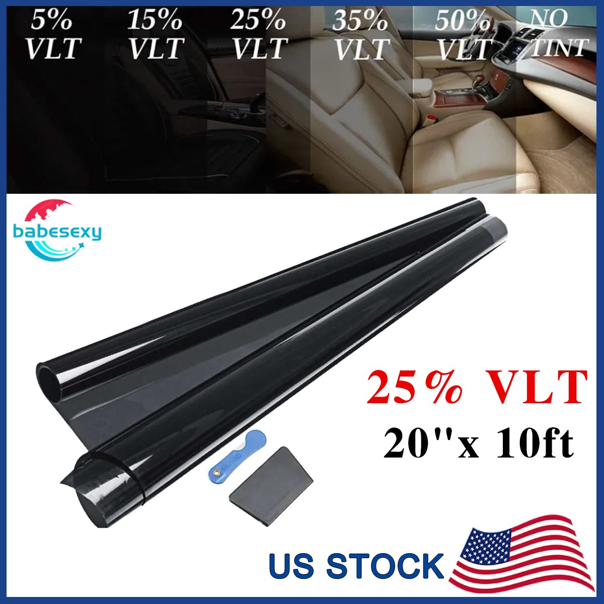 Uncut Dark Window Tint Film VLT 25% For Car Home Office Truck Glass 20\