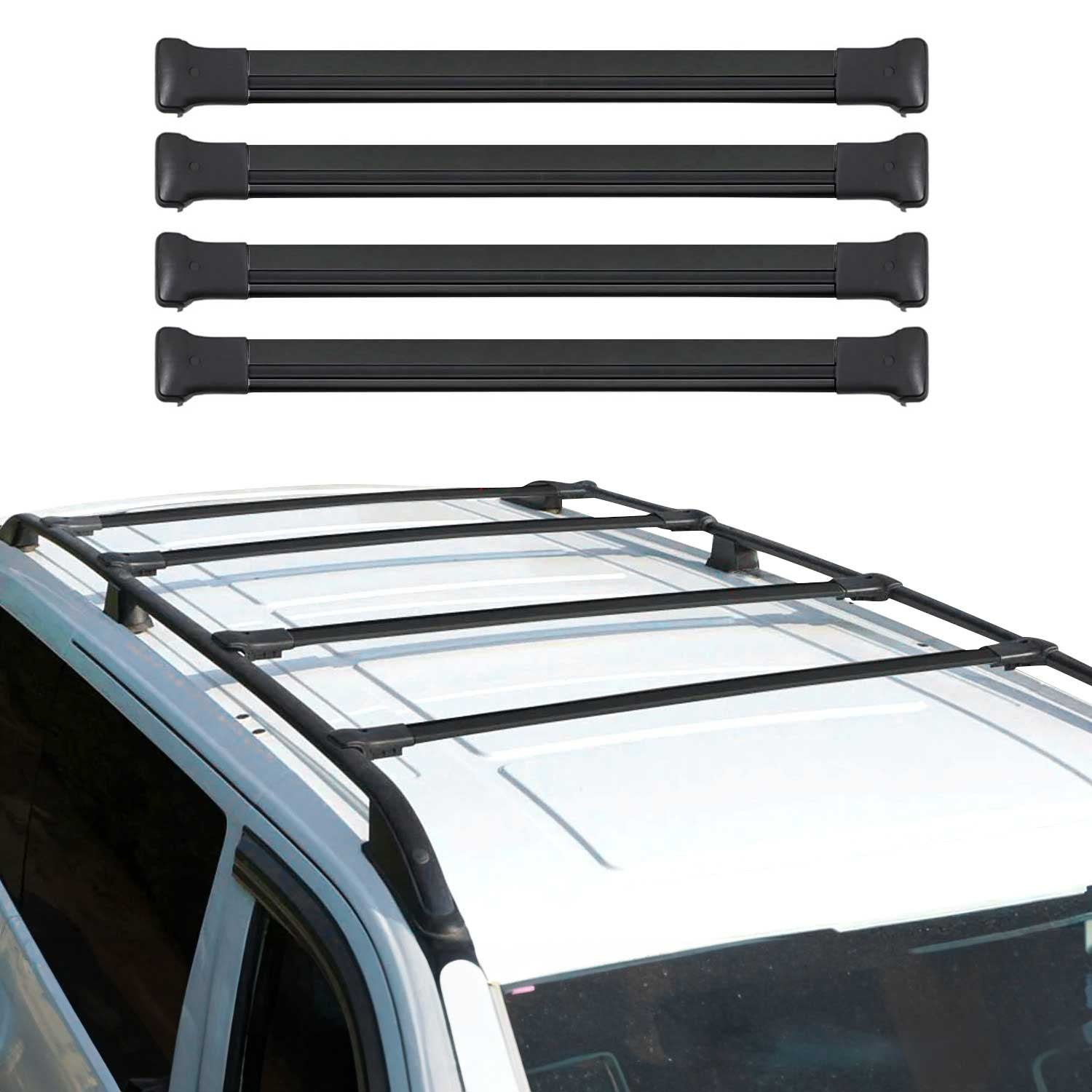 MERCEDES VITO VIANO W639 Roof Racks Elegance V1 Black 4Pcs