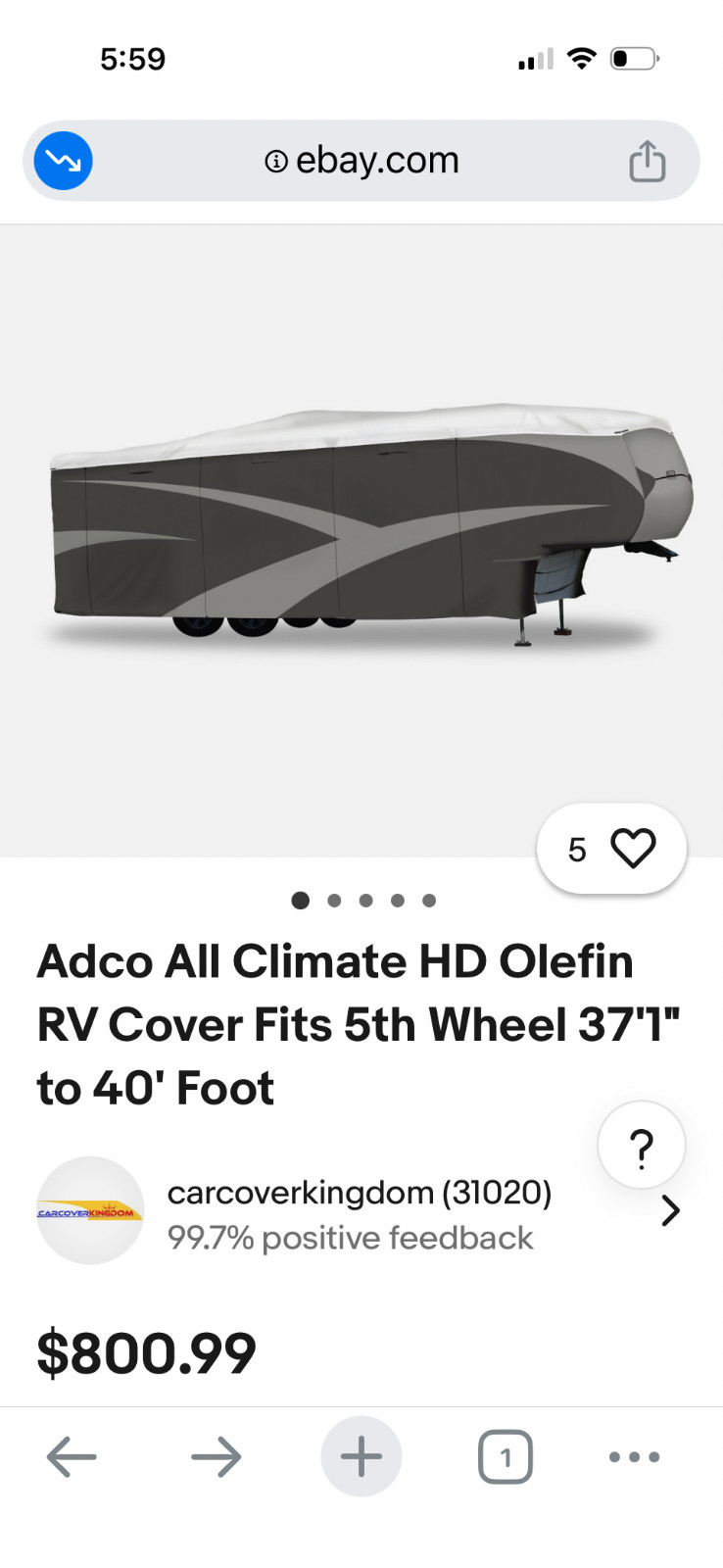 Adco All Climate HD Brand New RV Cover Fits 5th Wheel 37\'1\ Adco All Climate HD Brand New RV Cover Fits 5th Wheel 37\'1\