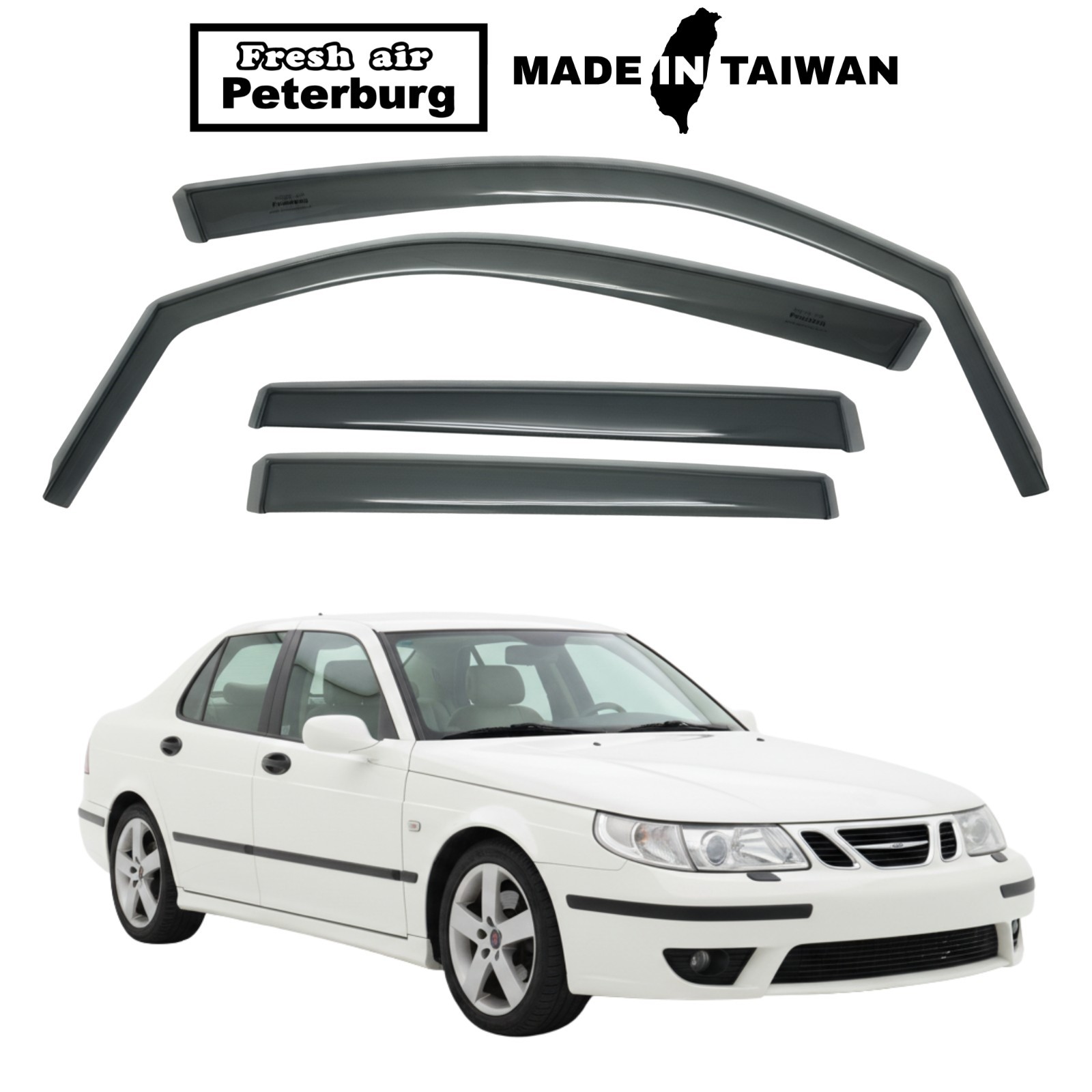 for SAAB 95 GRIFFIN /5D(4D) IN-CHANNEL RAIN GUARDS WIND DEFLECTOR 4PCS