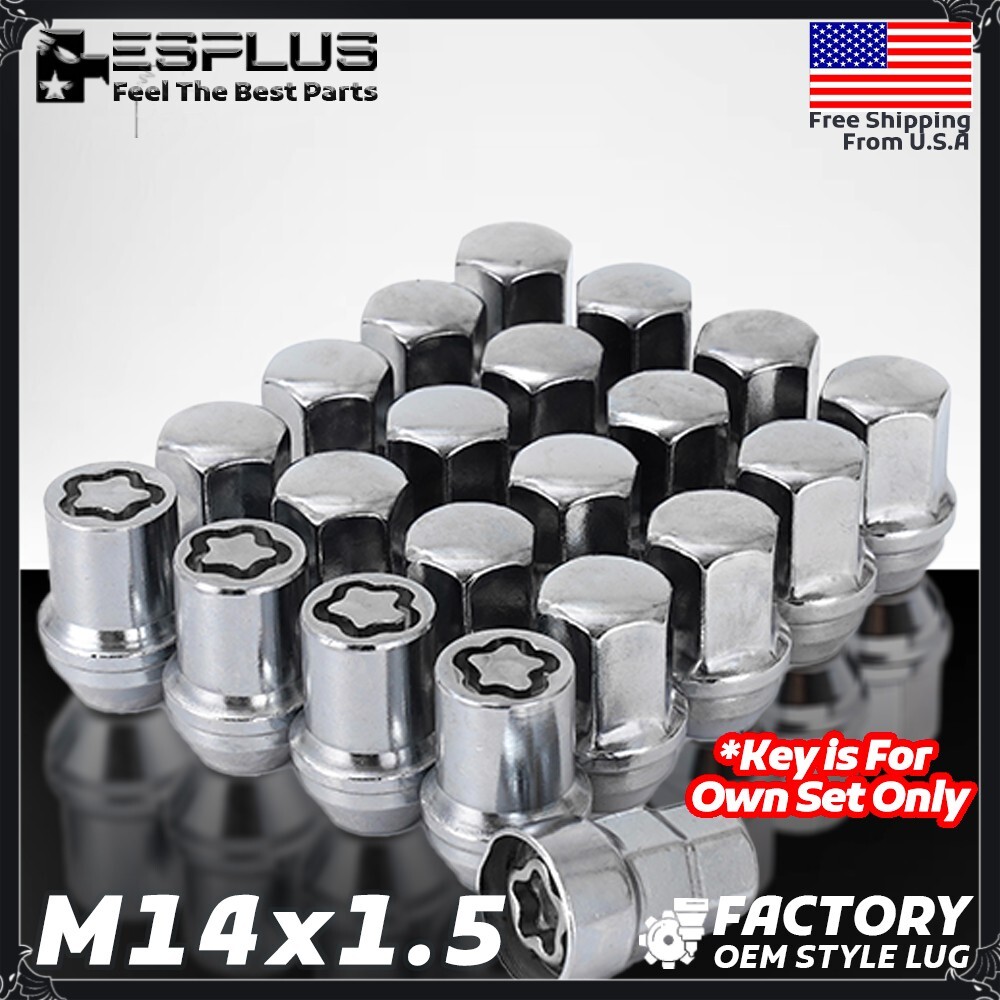 24 Pc GMC OEM Wheel lock Chrome M14x1.5 Fit Acadia/Canyon/Savana/Sierra/Yukon
