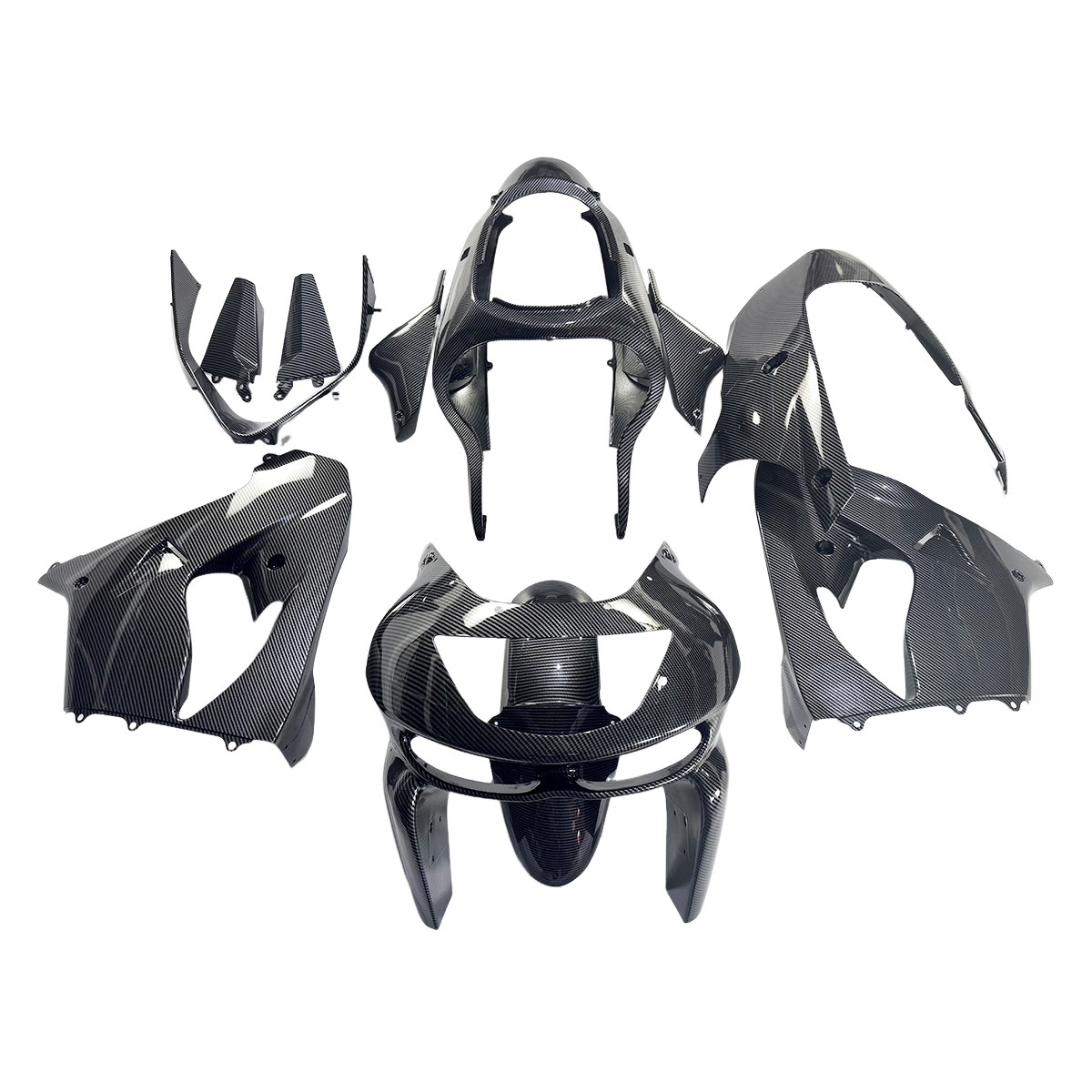 Carbon Fiber Effect Fairing Kit for Kawasaki Ninja ZX9R 1998 1999 98 99 Bodywork