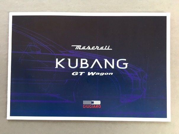 2003 Maserati Kubang GT Wagon Concept 16-page Car Dealer Sales Brochure Levante 2003 Maserati Kubang GT Wagon Concept 16-page Car Dealer Sales Brochure Levante