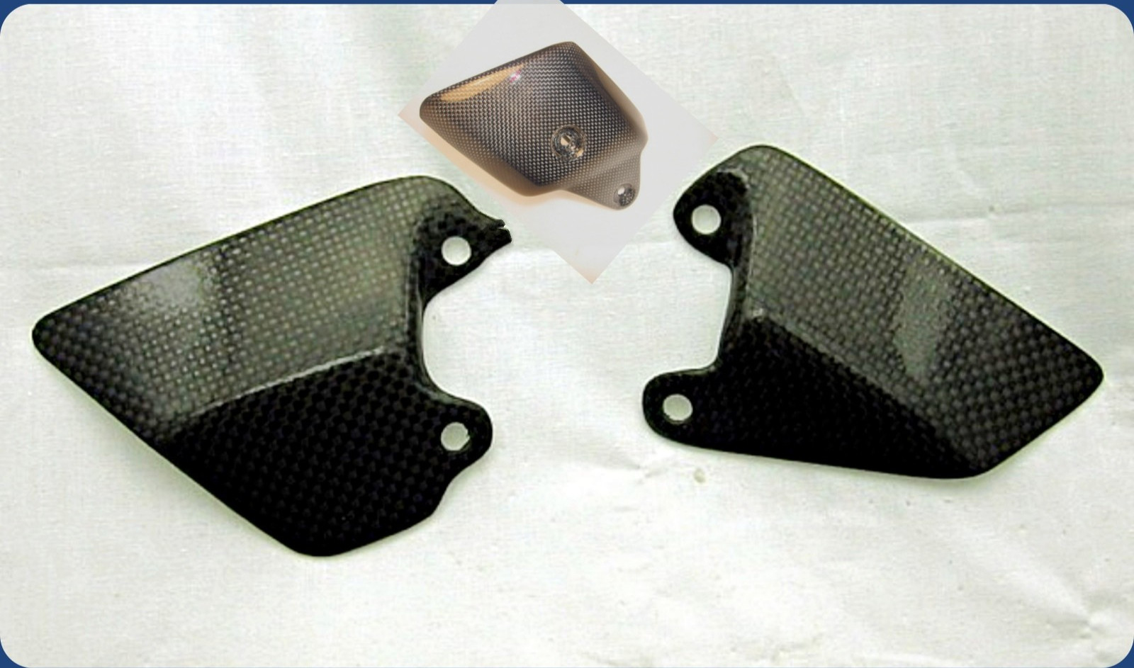 Ducati 748, 916, 996, 998 Front Heel Plates 24gr 100% Carbon Fiber Exhaust Guard