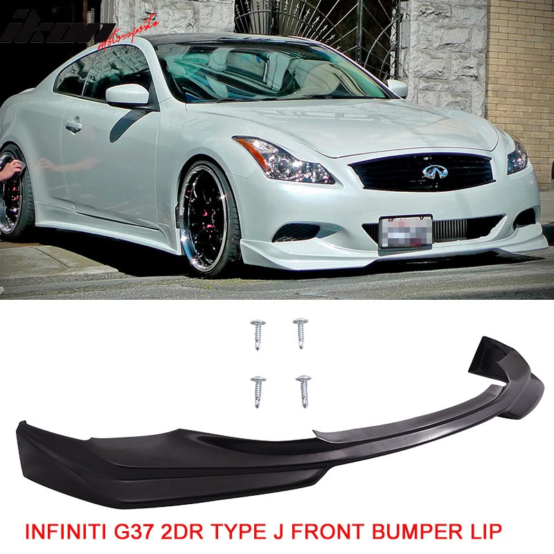 Fits 08-14 Infiniti G37 Coupe Q60 J Style Front Bumper Lip Spoiler Unpainted PU