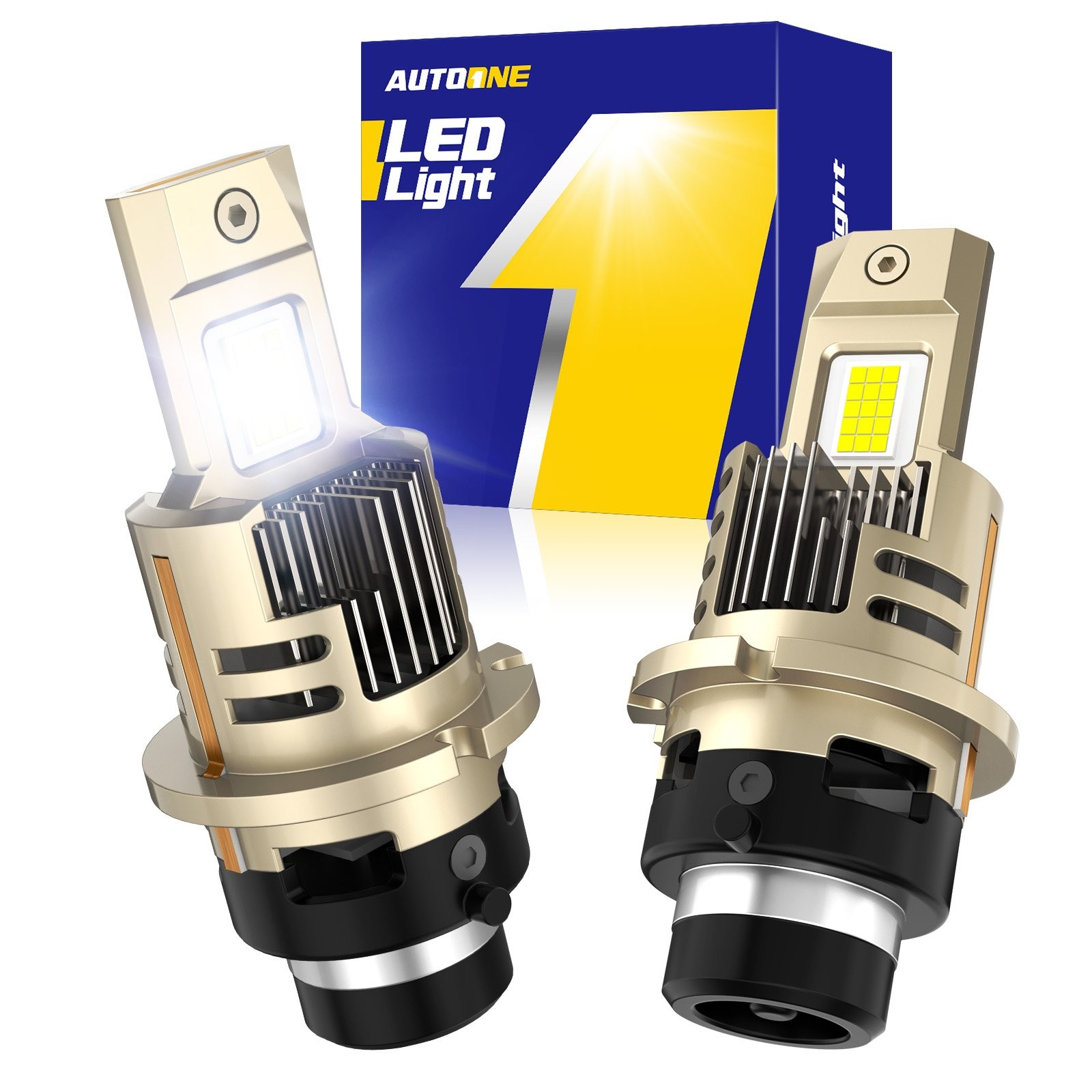 AUTOONE D2S D2R LED Headlight Hi Low Beam Bulb Conversion Kit Super White EOA