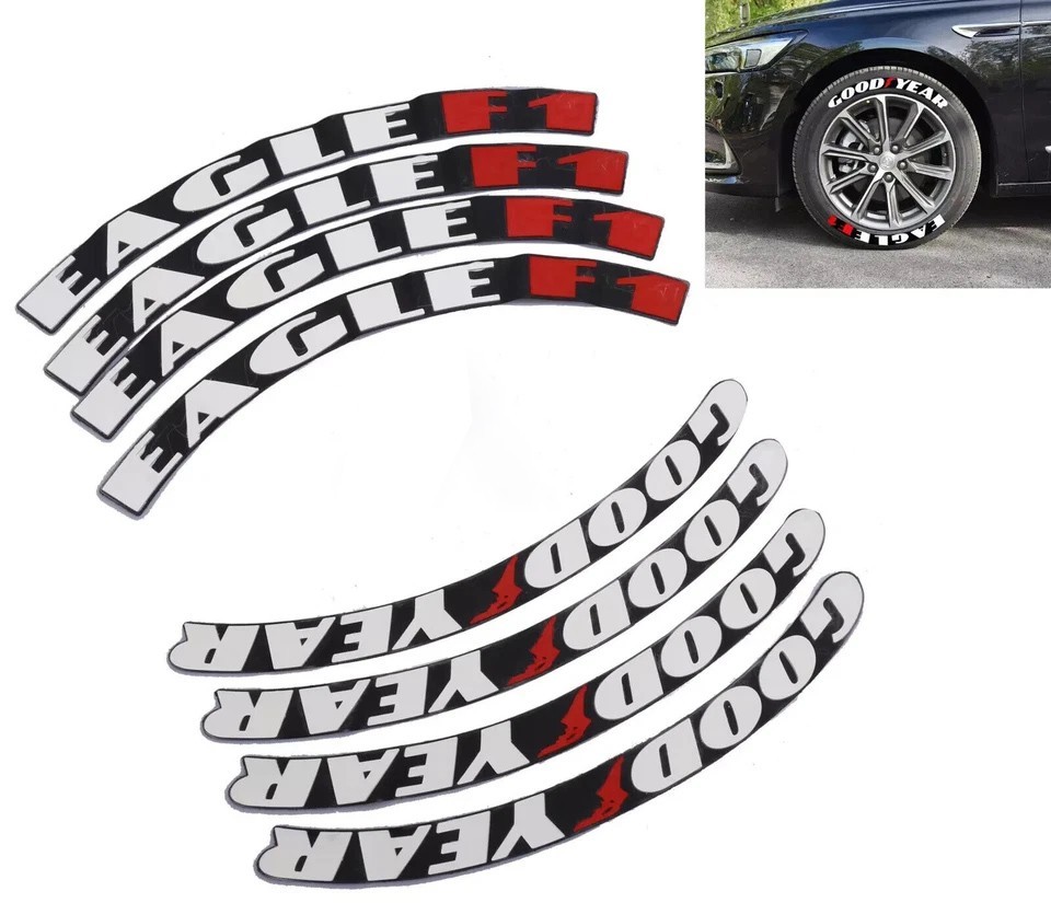 TIRE STICKER For 15\'\'-24\'\' WHEEL GOOD YEAR EAGLE F1 FOR ALL CARS 8 PIECES