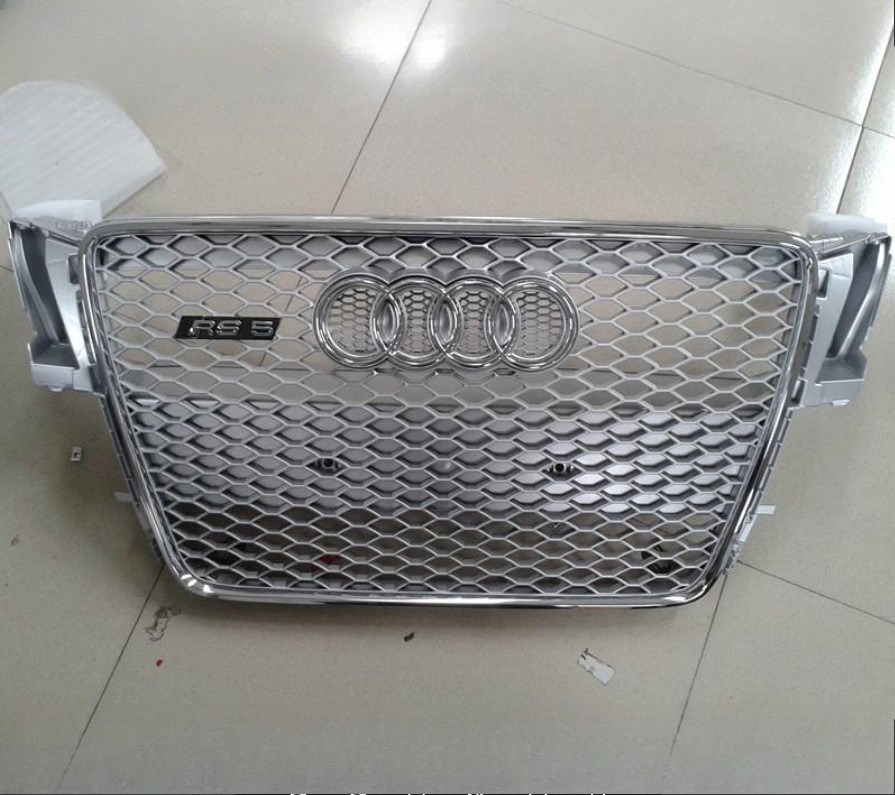 For Audi A5 S5 B8 RS5 Style Front SLIVER Honeycomb Mesh Grille GRILL 2008-2012
