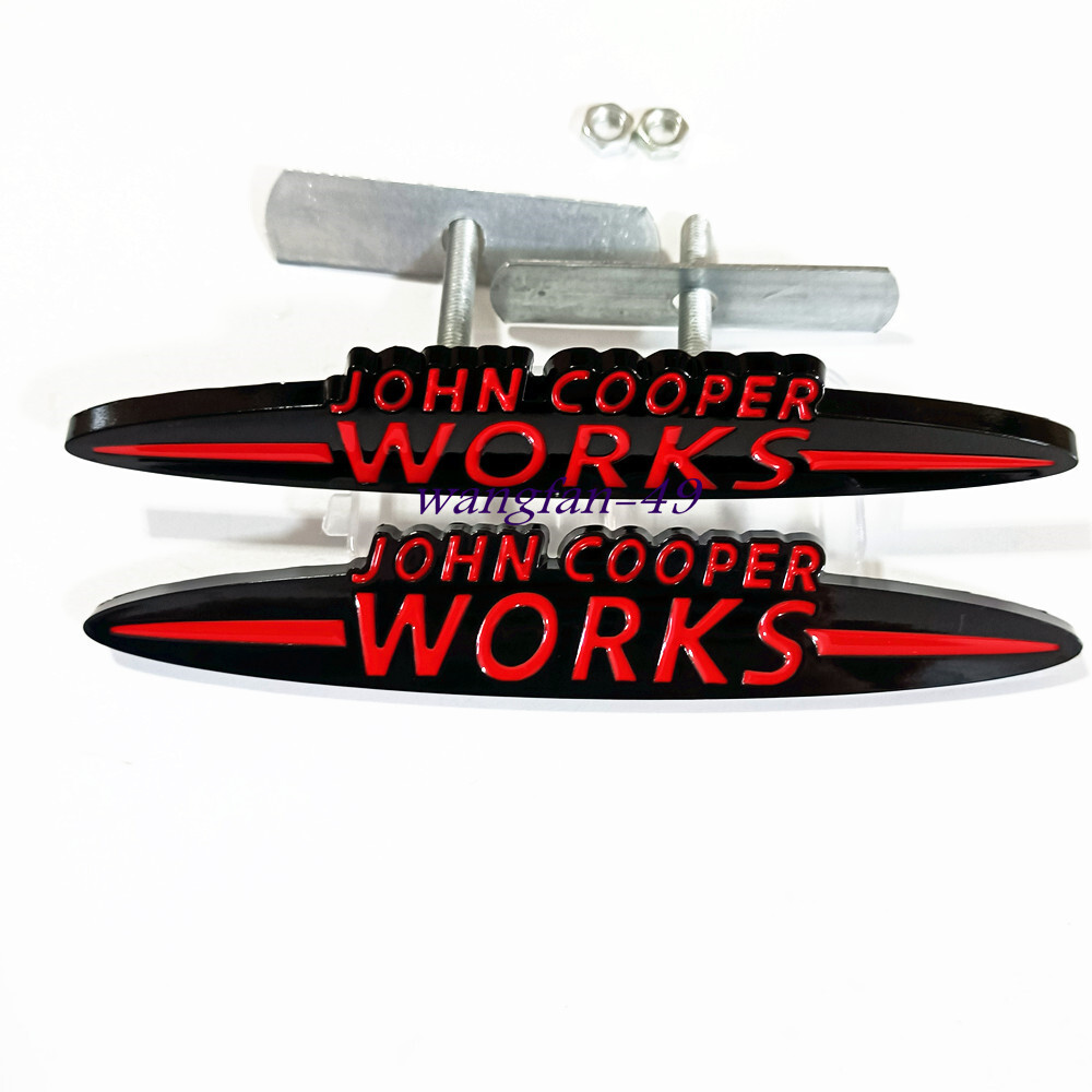 2X Metal John Works Front Grille Badge JCW Rear Emblem 135MM For Mini R52 F56