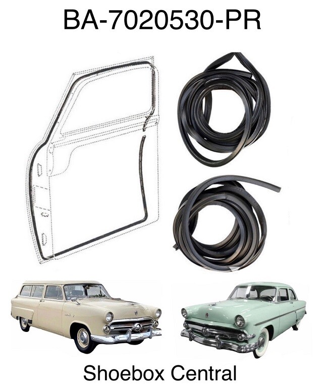 1952 1953 1954 Ford Two Door Sedan Door Seals Rubber Weatherstripping 1952 1953 1954 Ford Two Door Sedan Door Seals Rubber Weatherstripping