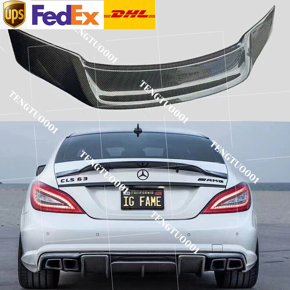 Carbon Fiber Rear Trunk Spoiler Wing Fit For Benz CLS Class W218 CLS63 AMG 12-17