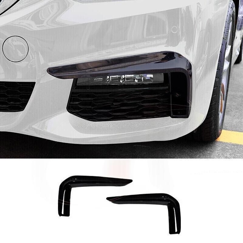 Paste Black Front Bumper fog lamp light Grille Cover For BMW G30 M550i 2018-2020