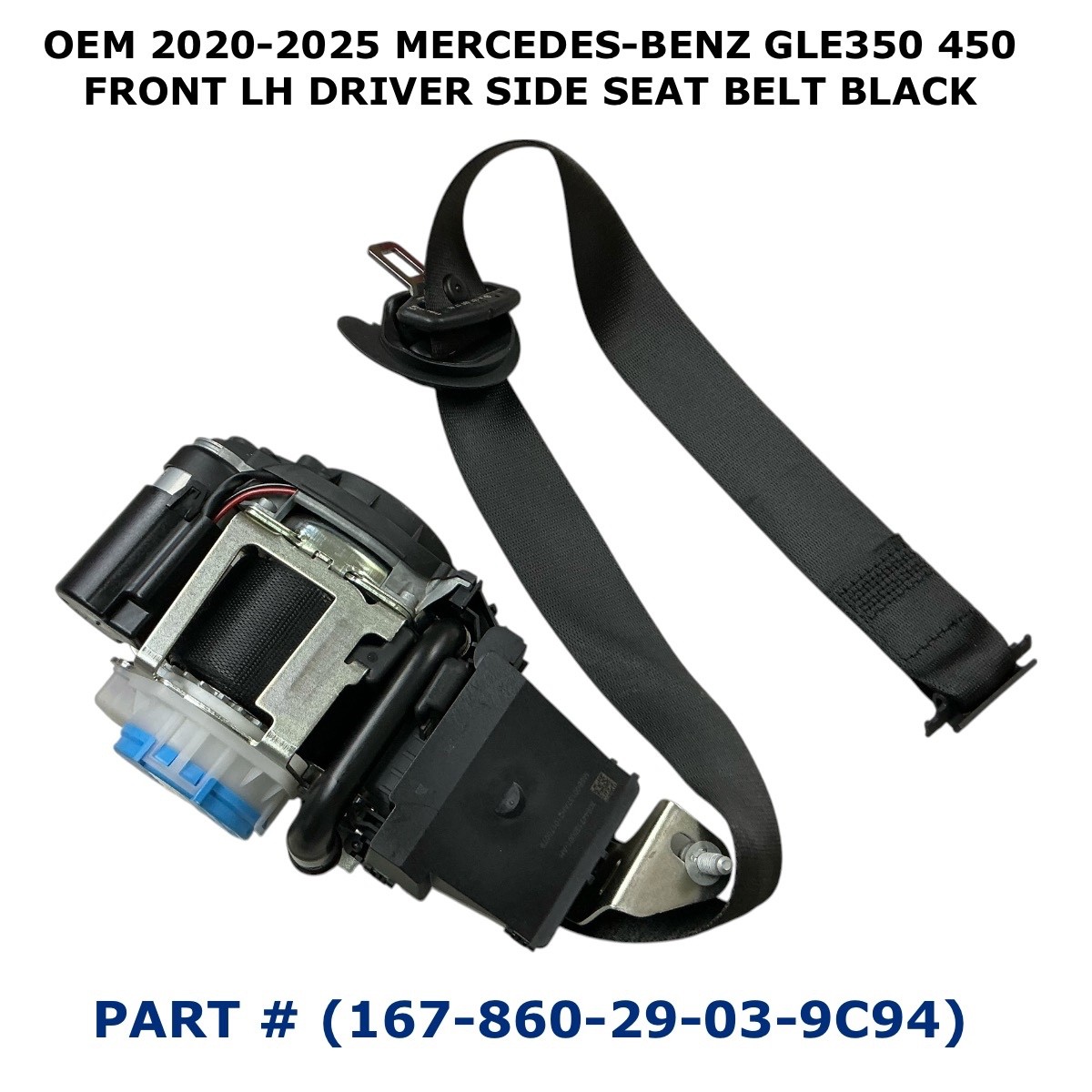 2020-2025 Mercedes-Benz GLE 350 450 left side seat belt BLACK 167-860-29-03-9C94