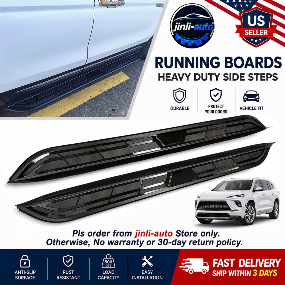 2PCS Aluminum Running Boards Side Step Bars Fits For Buick Enclave 2025-2026