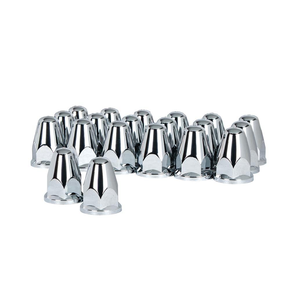 2.63'' H Push-On Center Dome Top Lug Nut Covers Chrome ABS for Semi Truck 20, 60 2.63'' H Push-On Center Dome Top Lug Nut Covers Chrome ABS for Semi Truck 20, 60