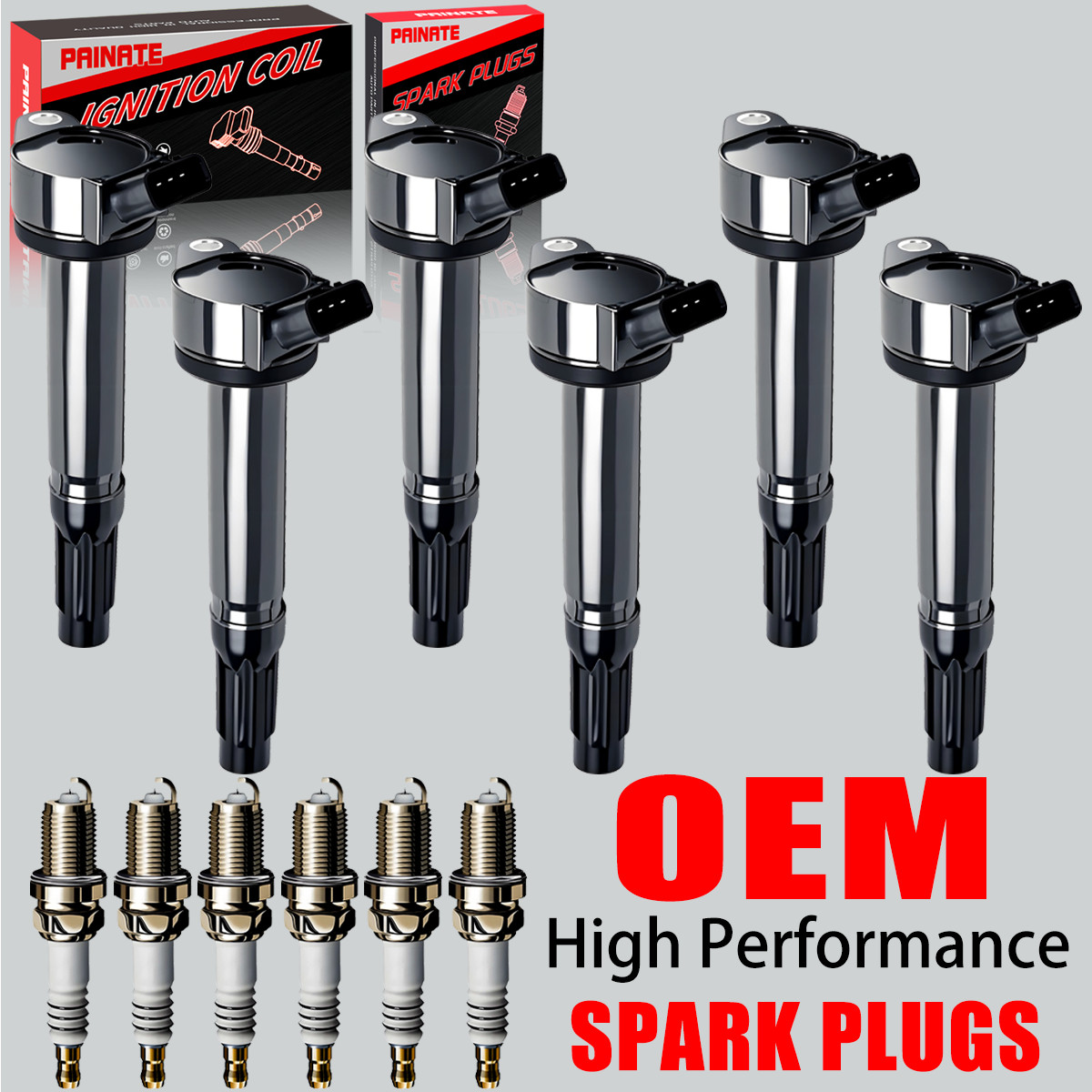 6X Brand OEM Ignition Coil & 6X Iridium Spark Plugs For Toyota Lexus RX350 UF487