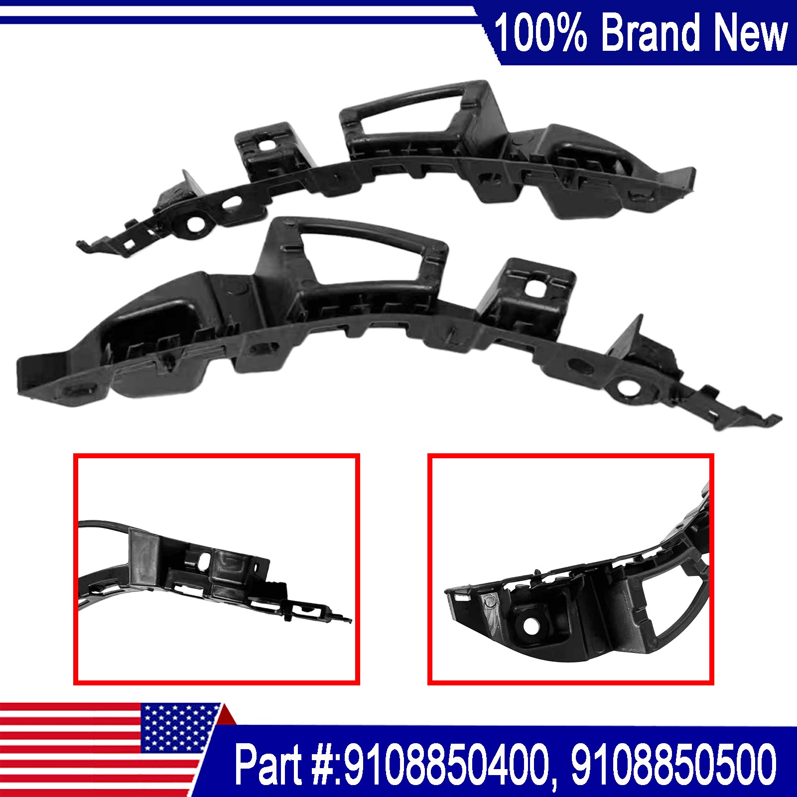 Bumper Bracket Holder Front Left+Right For 2019-2024 Mercedes-Benz Sprinter 2500