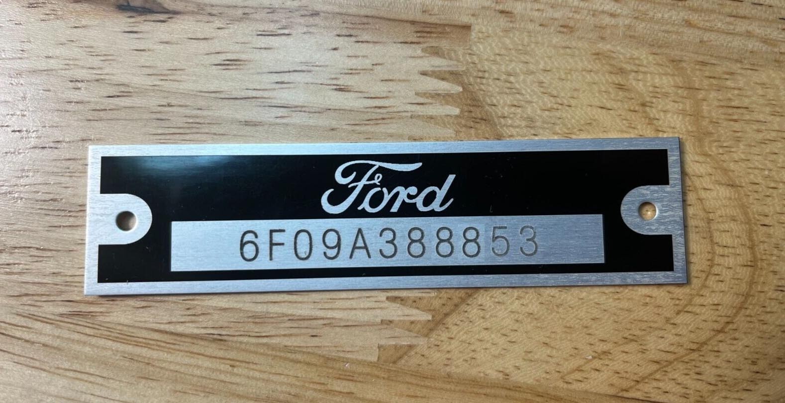 FORD SCRIPT PLATE ID DATA PLATE NUMBER DATA TAG NAMEPLATE