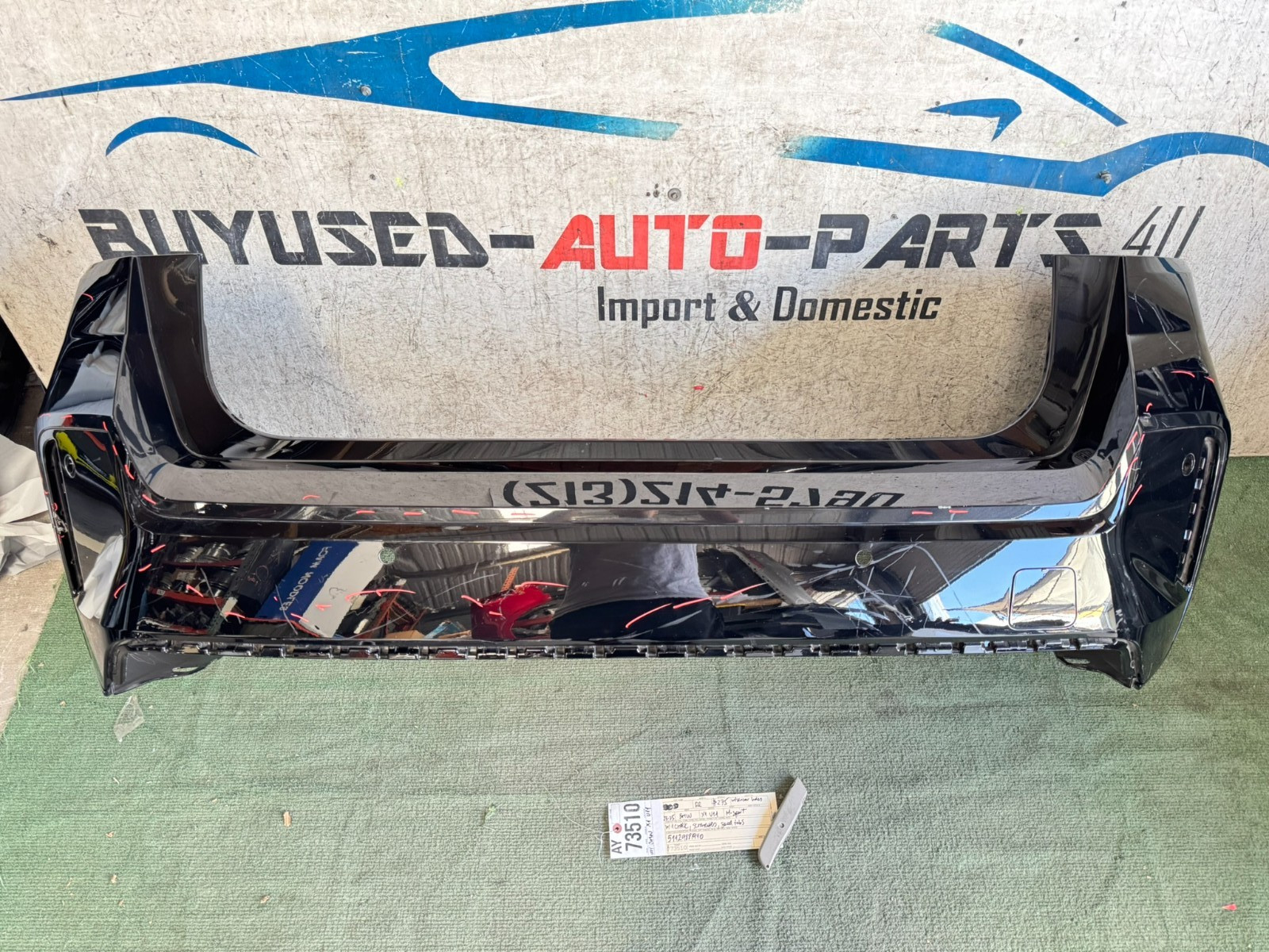 w/1crack 2023 2025 BMW X1 U11 M-SPORT REAR BUMPER COVER OEM AY73510 w/sensorhole
