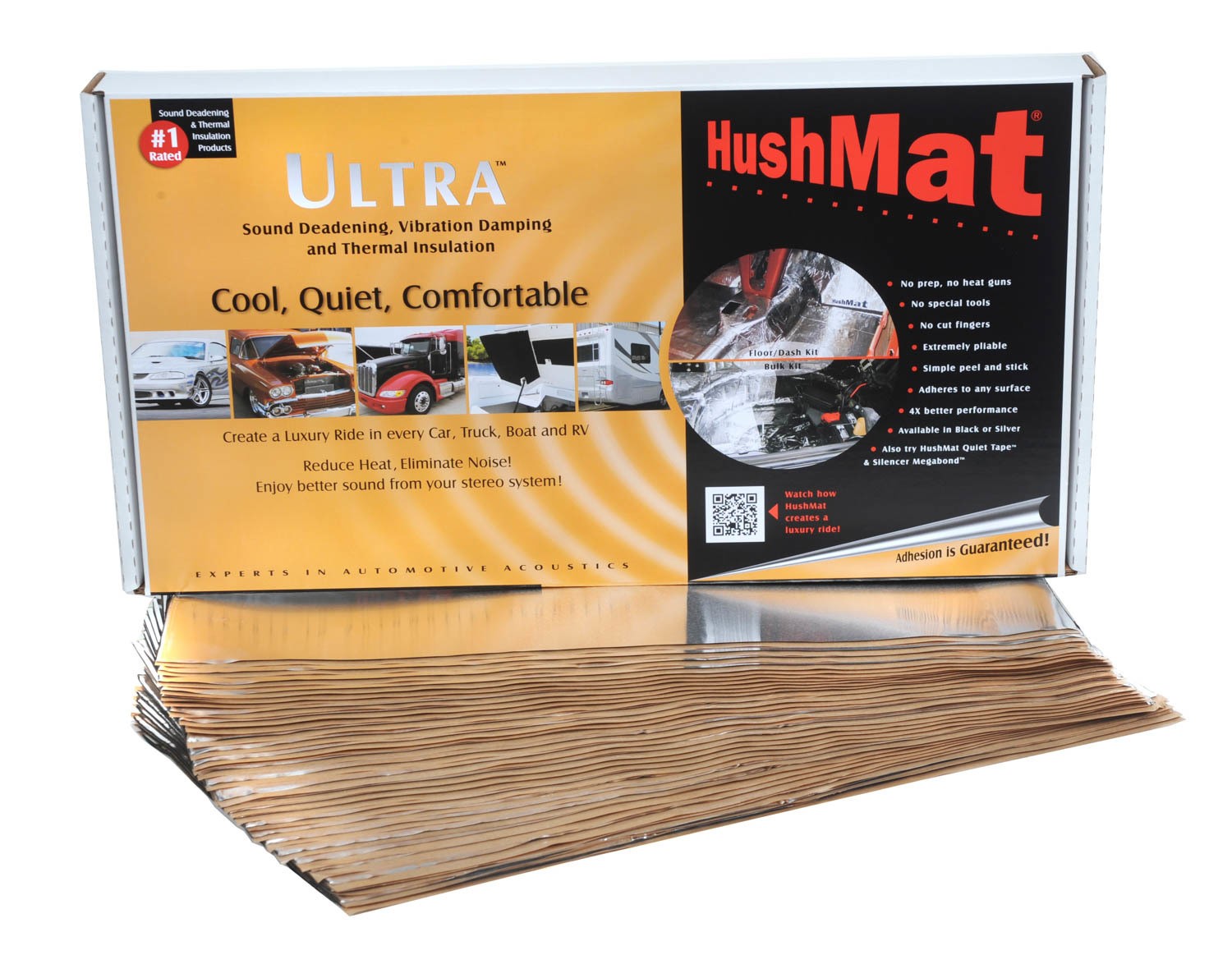 Hushmat Heat and Sound Barrier 12 x 23 in Sheet 1.5 mm Thick Rubber Silver 10501 Hushmat Heat and Sound Barrier 12 x 23 in Sheet 1.5 mm Thick Rubber Silver 10501