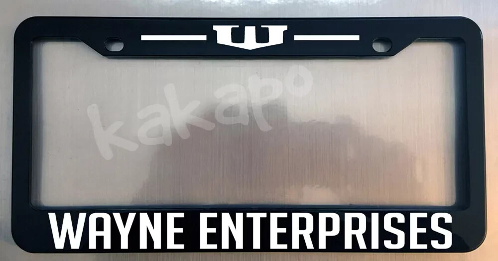 Wayne Enterprises Black PLASTIC License Plate Frame Wayne Enterprises Black PLASTIC License Plate Frame