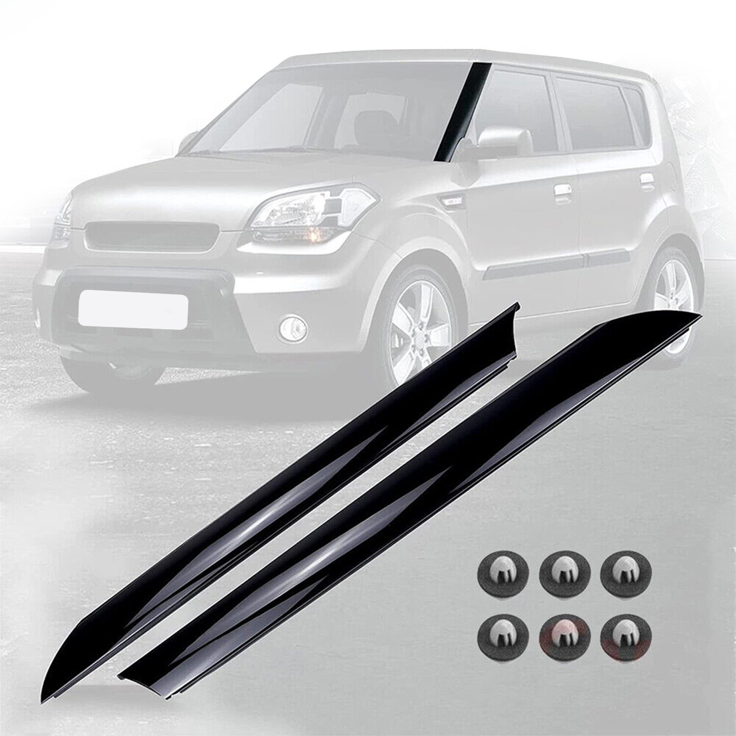 For 2009 2010-2013 KIA Soul Windshield Pillar Trim Exterior Molding Garnish Pair For 2009 2010-2013 KIA Soul Windshield Pillar Trim Exterior Molding Garnish Pair