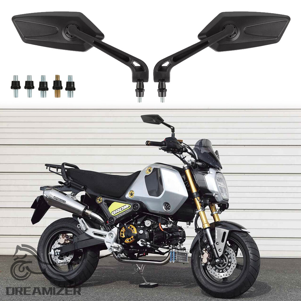 Pair 8mm/10mm Motorcycle Rearview Side Mirrors For Honda Grom MSX125 2014-2023 Pair 8mm/10mm Motorcycle Rearview Side Mirrors For Honda Grom MSX125 2014-2023