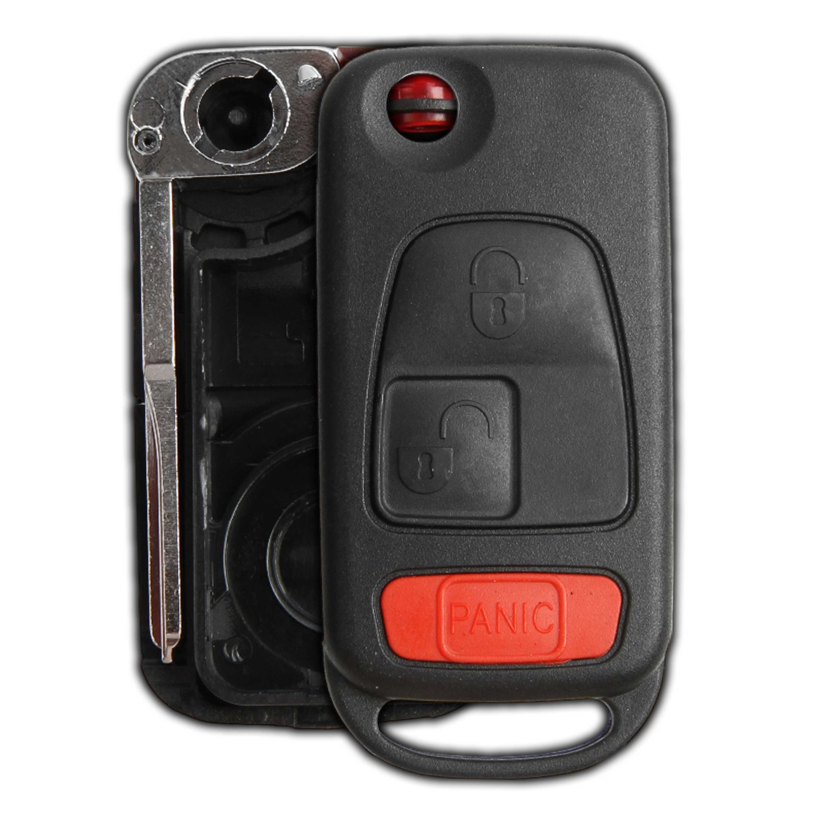 3 Buttons Remote Flip Key Fob Case Replacement For Chrysler Crossfire 2004-2008