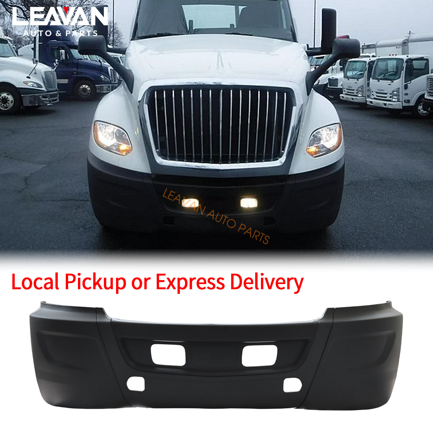 For International LT625 2018-2025 Complete Bumper with Fog Light Hole