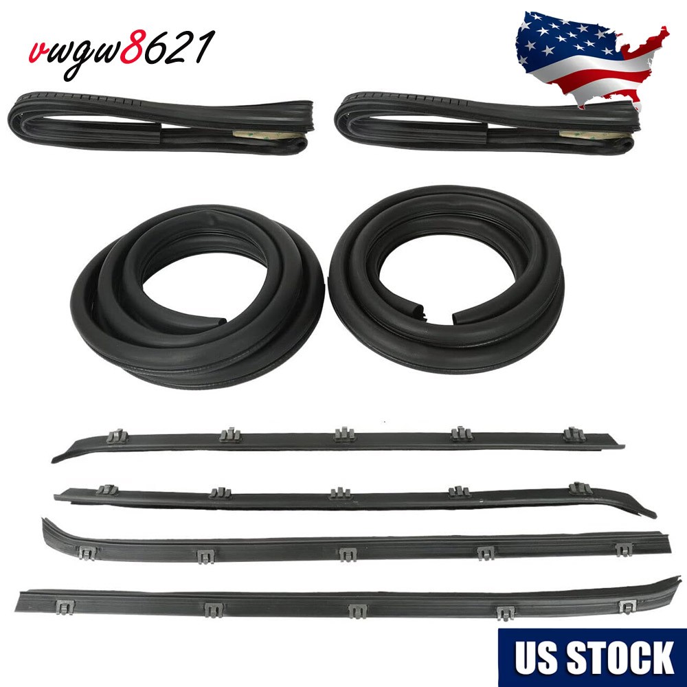 Weatherstrip Kit Door Window Run Channel Sweep Felt Seal Kit For 73-80 Chevy GMC