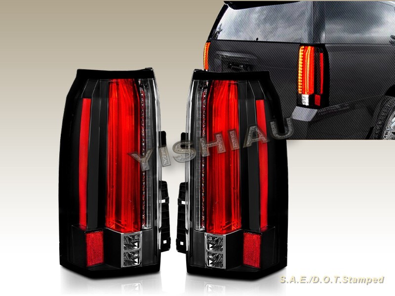 2015-2019 Yukon / XL /Denali Tail Lights Escalade Style Black LED Taillights 2015-2019 Yukon / XL /Denali Tail Lights Escalade Style Black LED Taillights