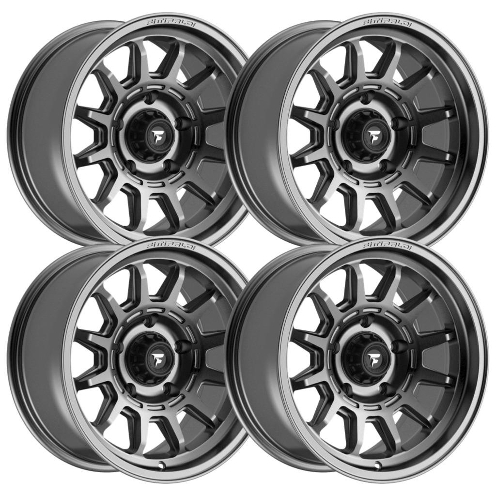 (Set-4) Fittipaldi FT102A 17x8.5 5x150 0mm Satin Anthracite Wheels Rims 17 Inch