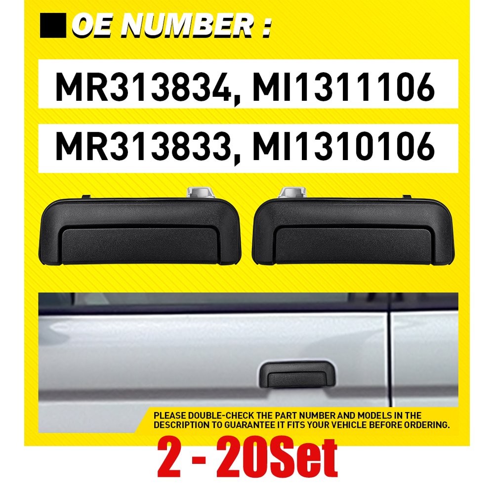 Fit 1997-04 Montero Sport LS XLS 2-20 Outside Door Handle Black Front Left Right