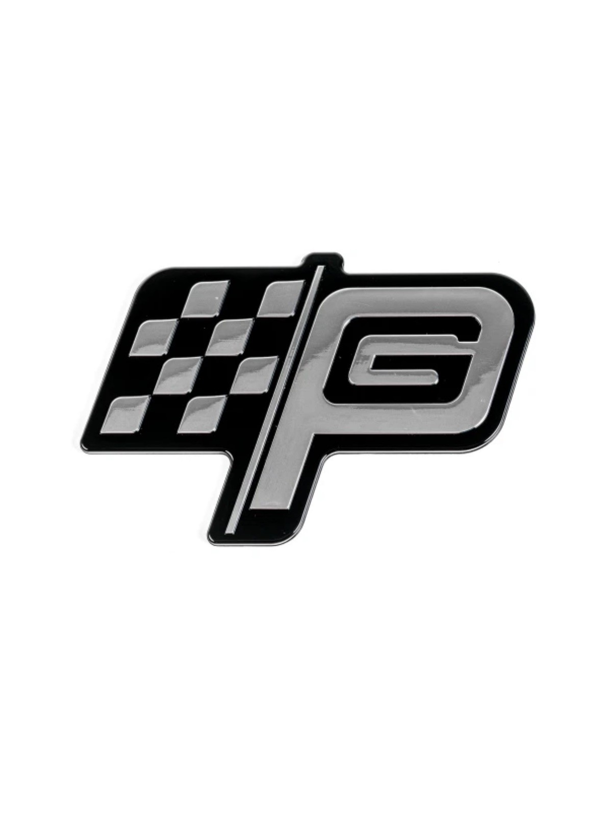 Petty's Garage PG Flag Silver Emblem Badge