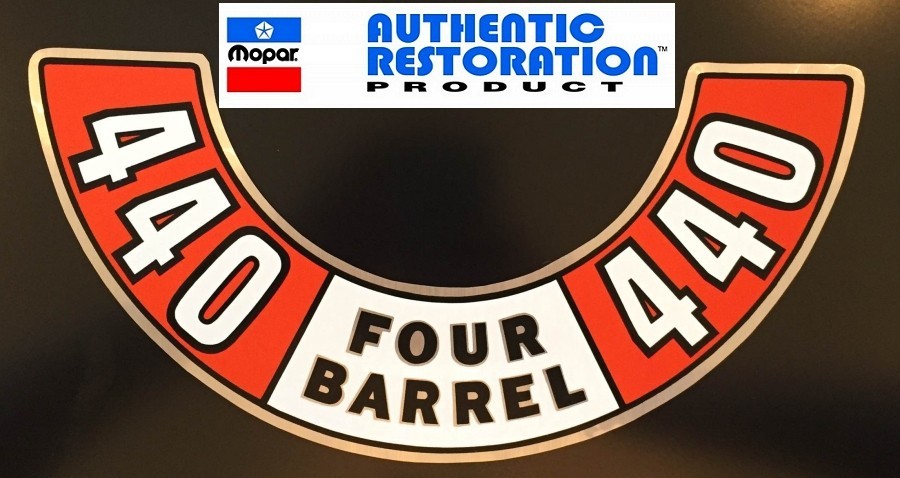 Fits 1972 1972 1974 DODGE CHARGER CHALLENGER 440 4 BARREL AIR CLEANER DECAL