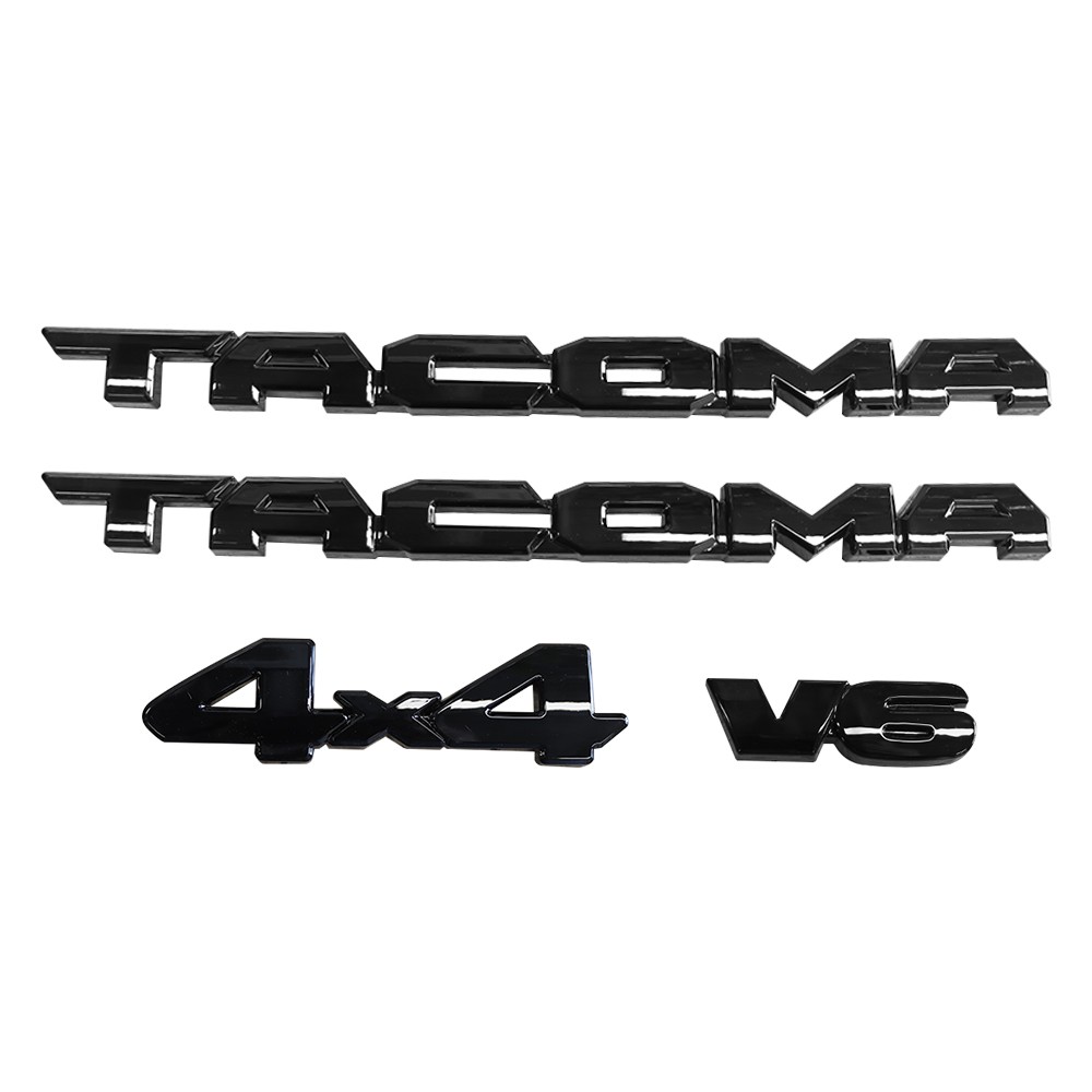 4x Gloss Black Door Rear Letter Emblem For 2016-2023 Tacoma V6 4x4 Overlay Badge