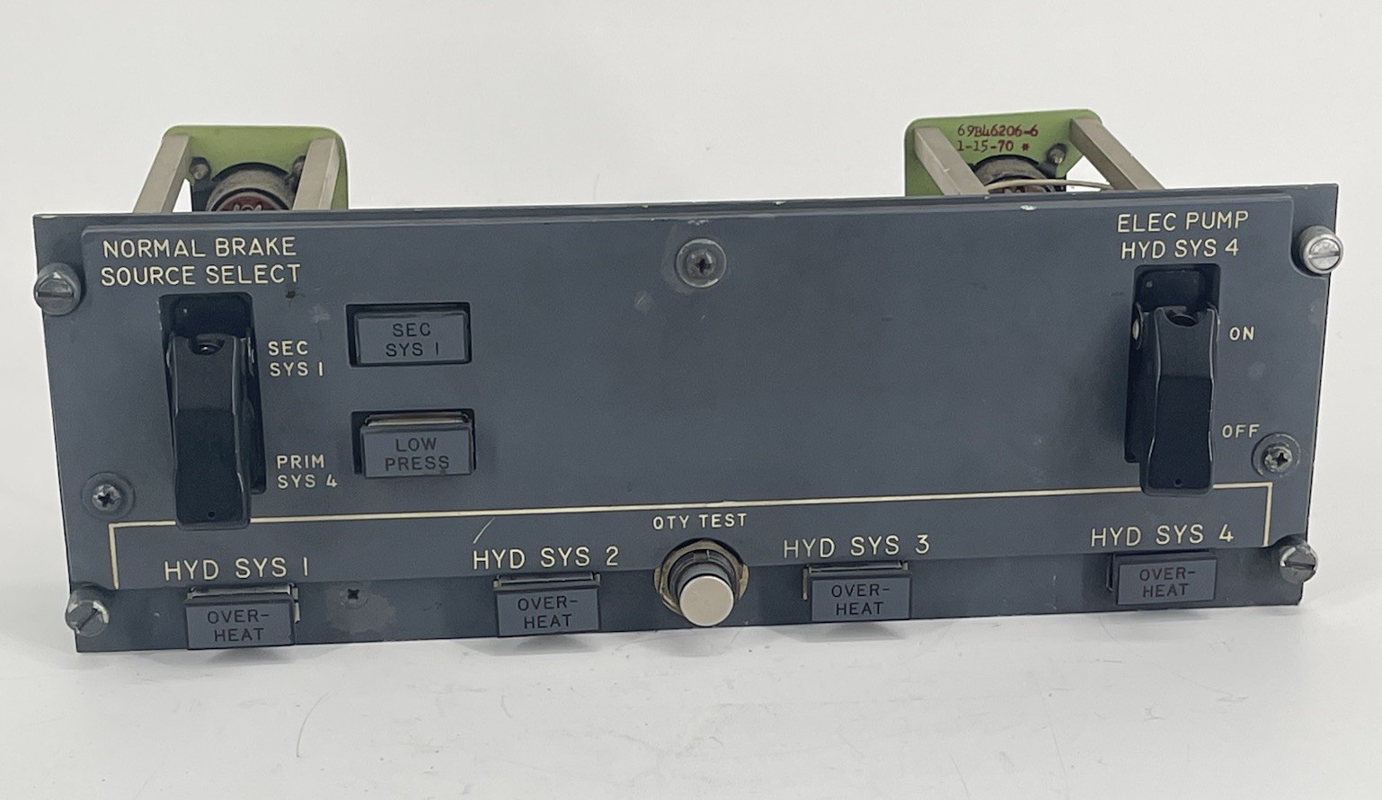 Boeing 747 69B46108-35 Hydraulic System Brake Control Panel Flight Aircraft