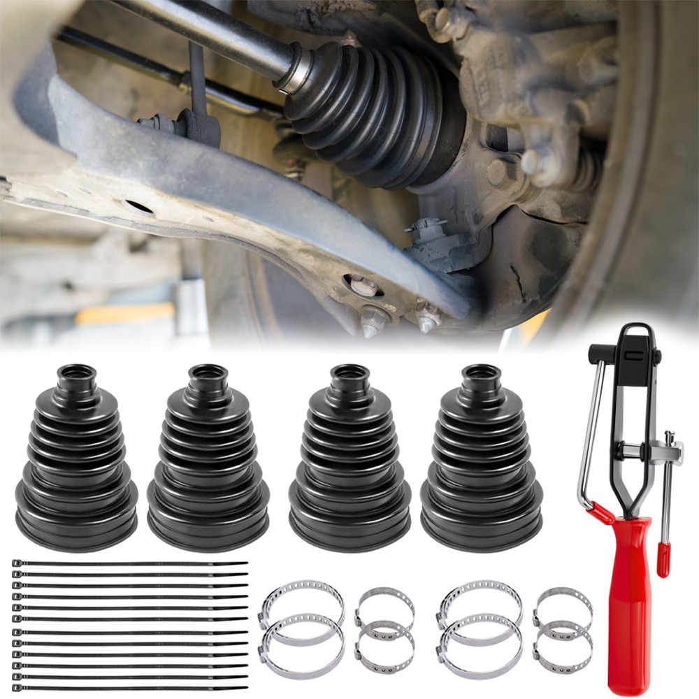 4x Universal For Toyota Rubber CV Axle Boot Repair Kit + 8 Clamps + Pliers Tool