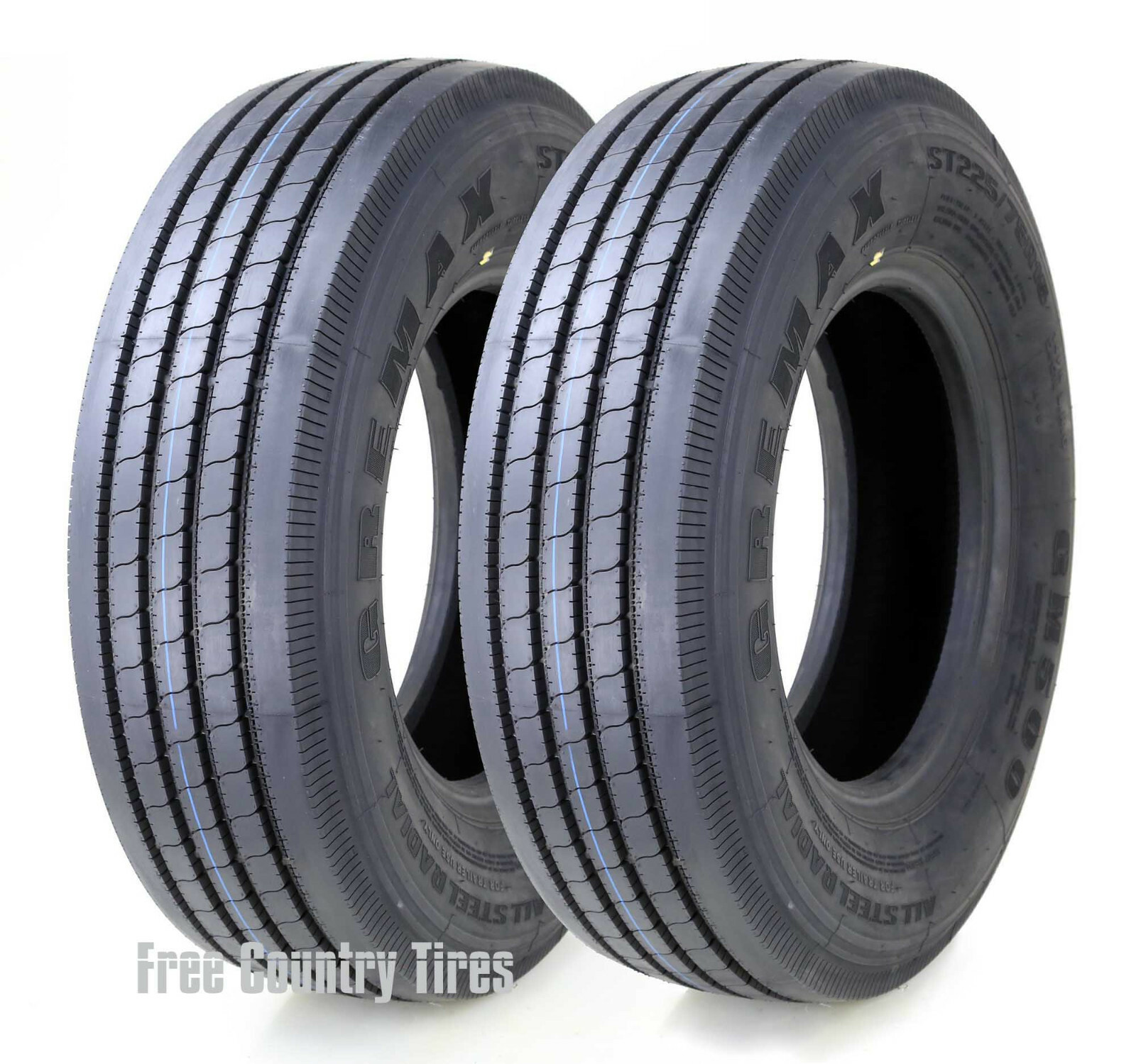Set 2 GREMAX All Steel Trailer Tires 225/75R15 14PR 123/119M Heavy Duty Set 2 GREMAX All Steel Trailer Tires 225/75R15 14PR 123/119M Heavy Duty