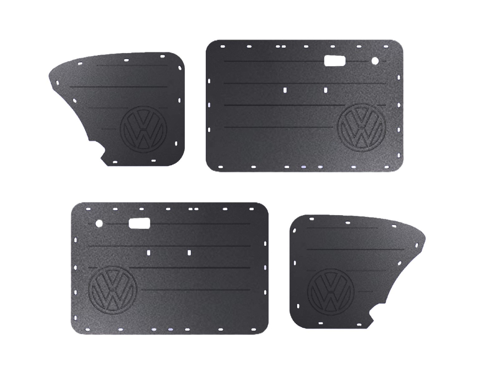 1965-1979 VW Beetle Carved Set of 4 Door Panel and Rear Side ABS - 