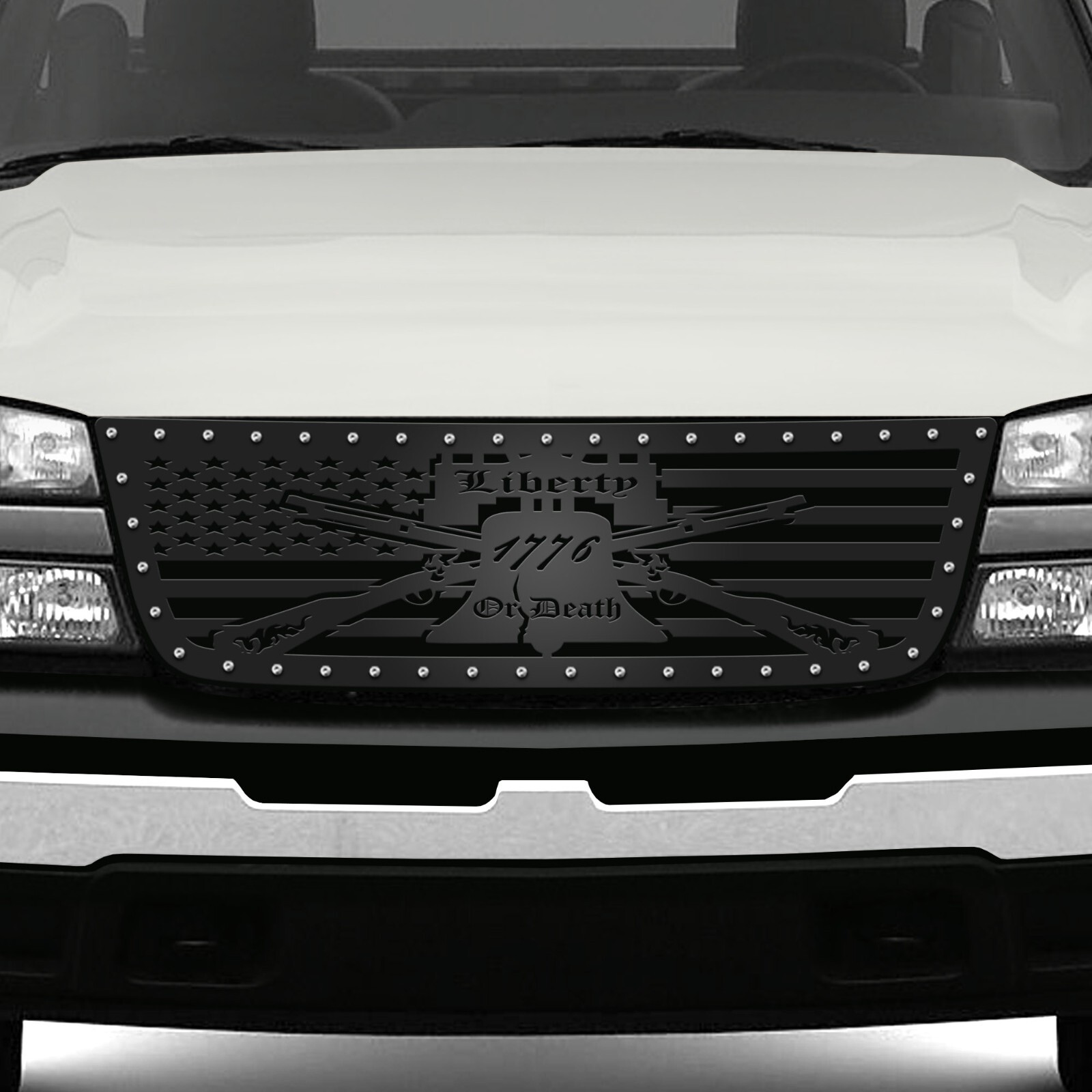 Custom Steel Aftermarket Grille for 03-07 Silverado Pickup 1500/2500 LIBERTY BK