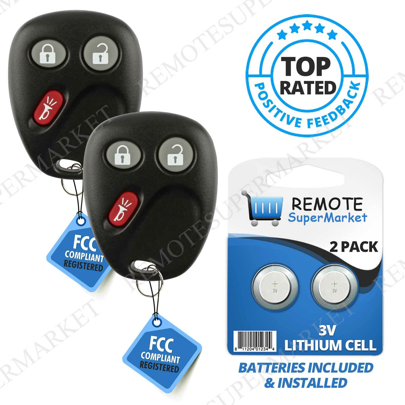 Replacement for 2003 2004 2005 2006 Chevy Silverado Remote Car Key Fob Pair