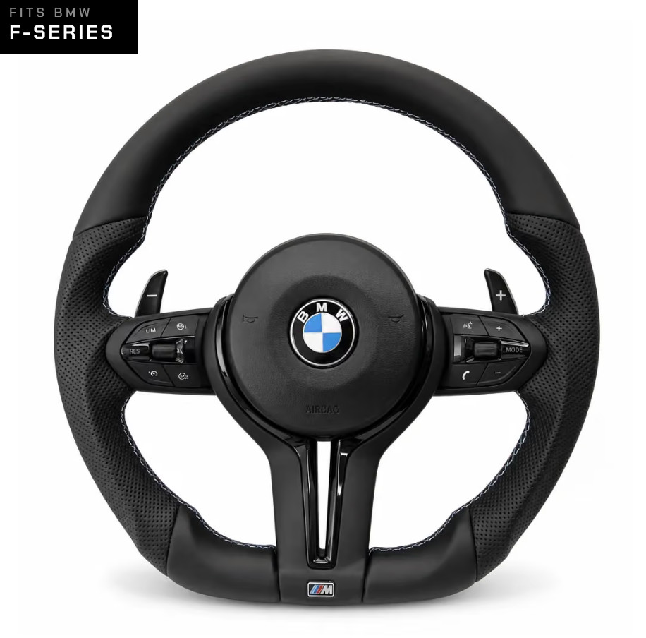 BMW F30 F32 F33 F36 M Sport Leather Steering Wheel + Air 💼 | Custom Flat Bottom