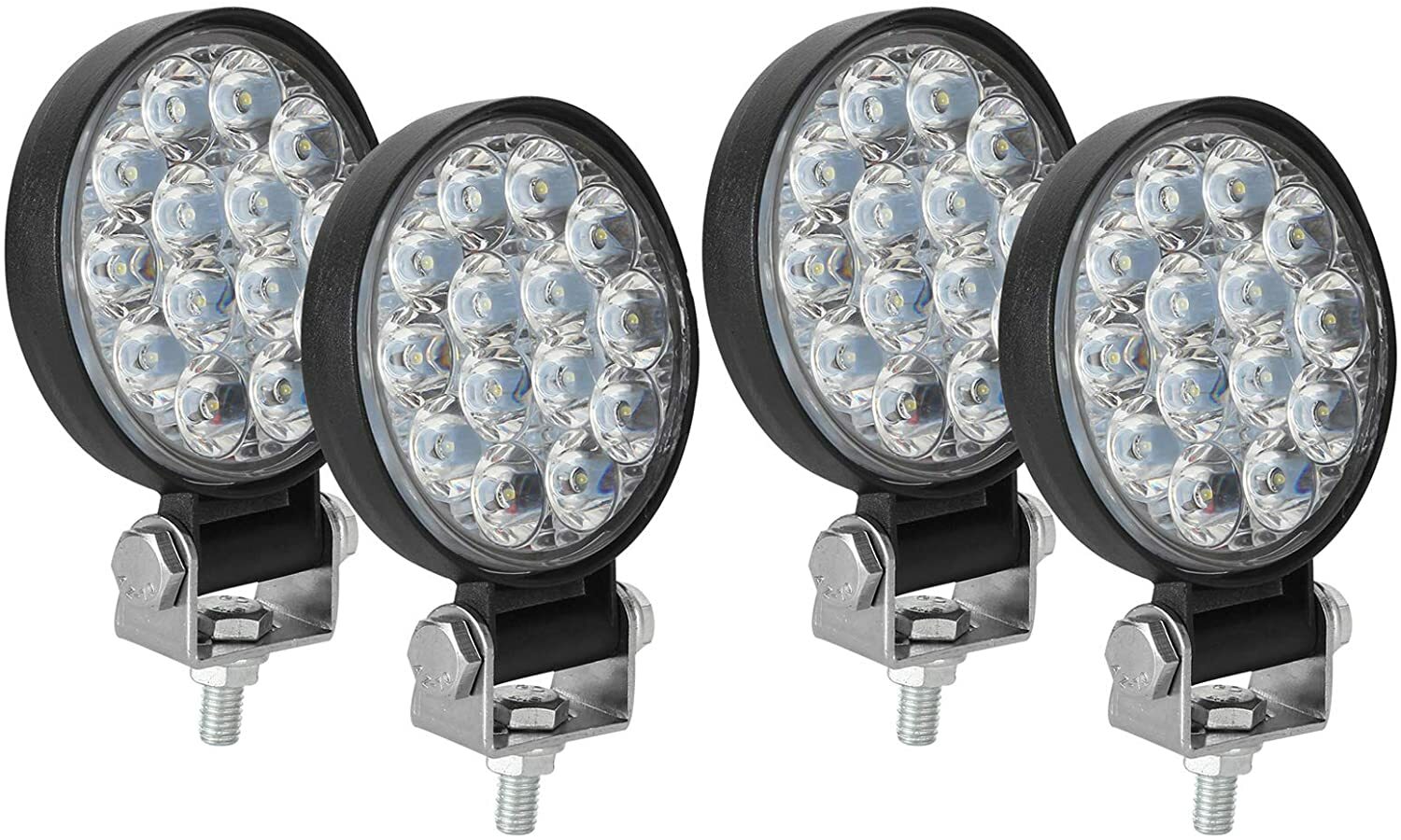 4 pcs 48W 14 LED 10V-30V WORK LIGHT ROUND OFFROAD SPOT BEAM FOG LAMP