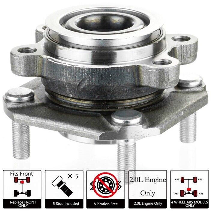 Front Wheel Hub Bearing Stud w/ ABS For 2007-2012 Nissan Sentra 2.0L Only