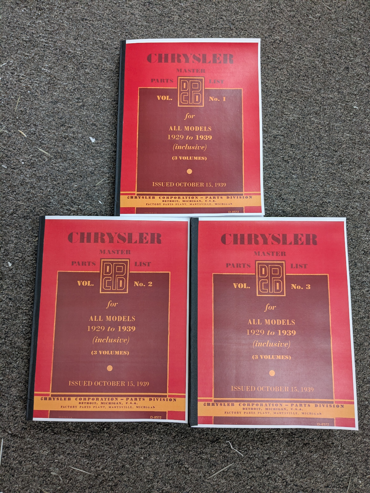 1933 Chrysler CL CT CQ CO COX Master Parts Catalog Manual 3 Volume Set 1933 Chrysler CL CT CQ CO COX Master Parts Catalog Manual 3 Volume Set