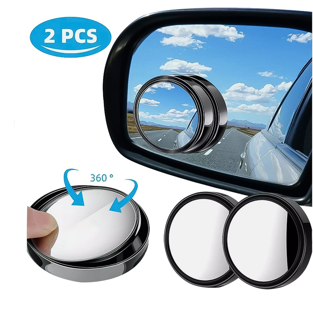 2Pcs Rear View Mirror Blind Spot Mirrors Round HD Glass Side For Car Convex 360°