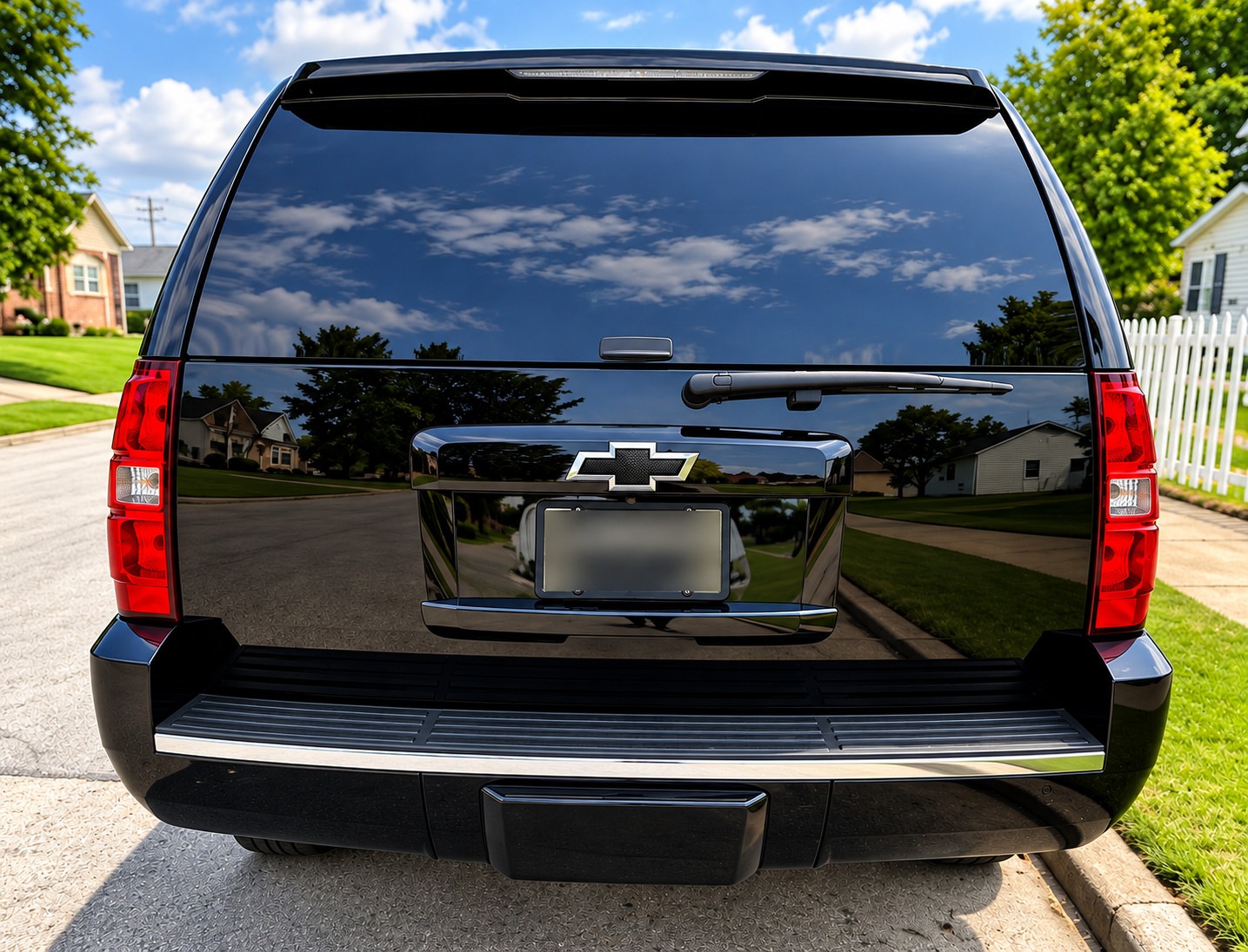 Chrome Black Textured Rear Bowtie Emblem Fits Chevy Tahoe Suburban 2007-2014